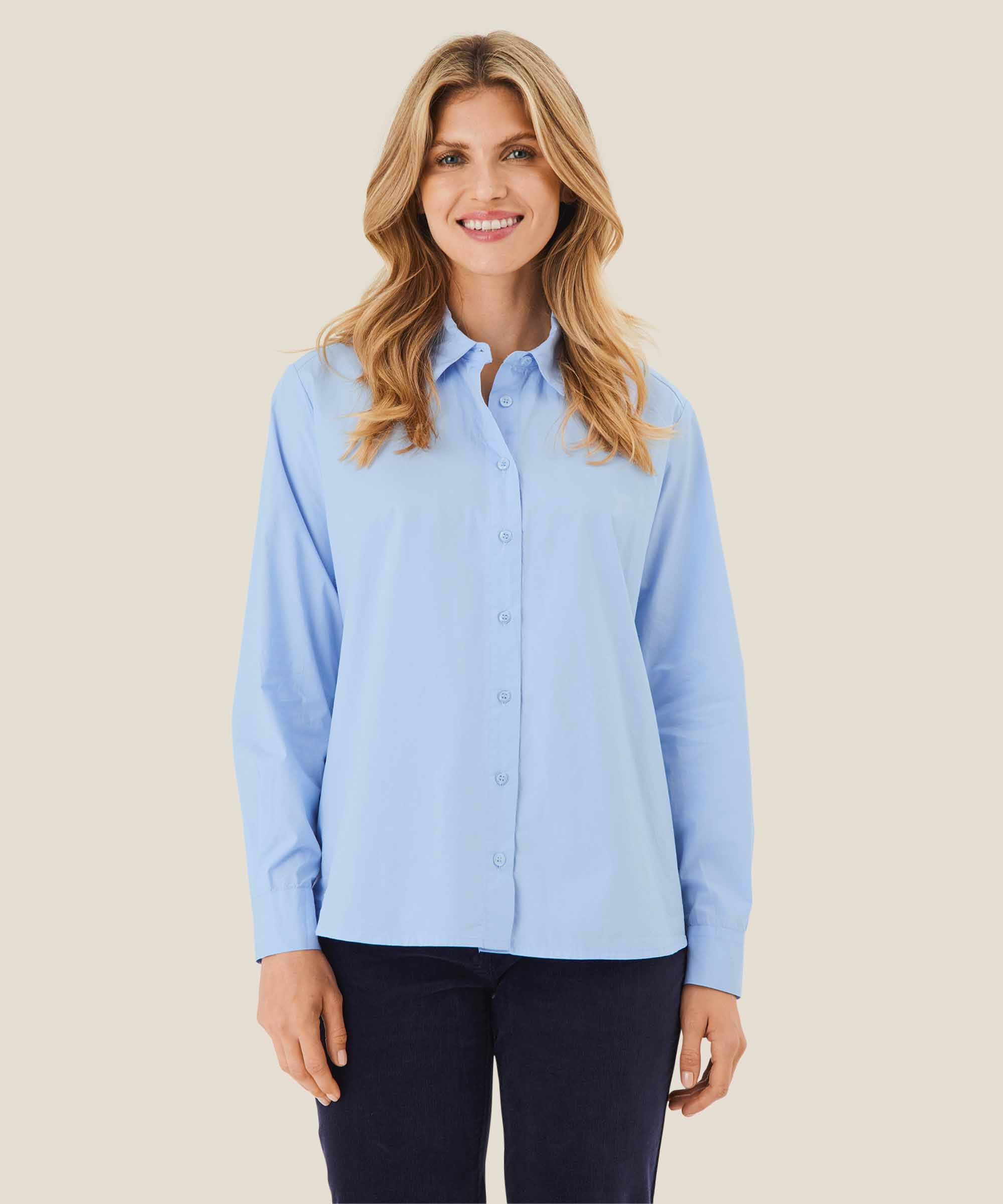 Chemise Boutonnée En Coton, Brunnera Blue