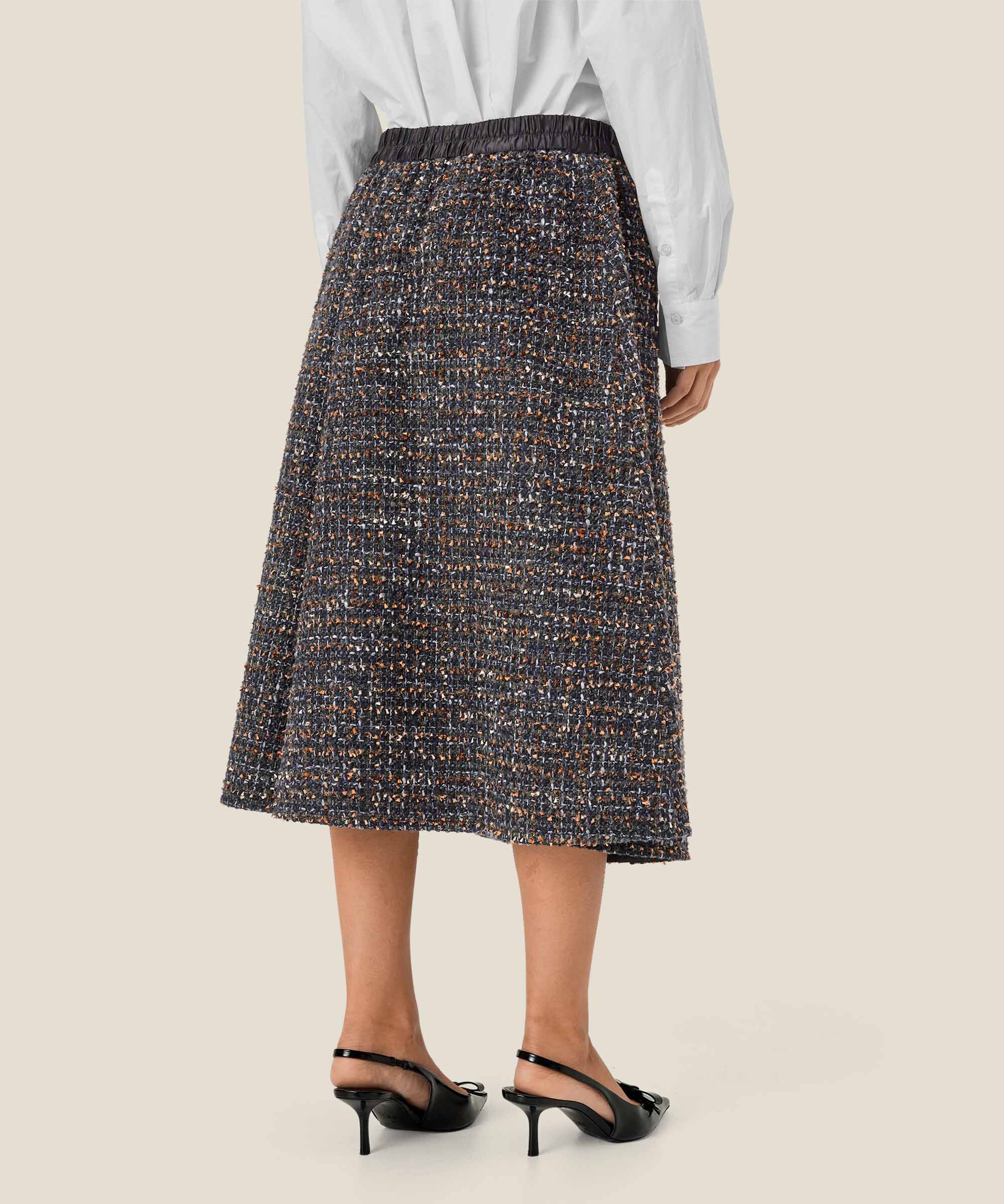 jupe bouclée avec taille élastique, Black