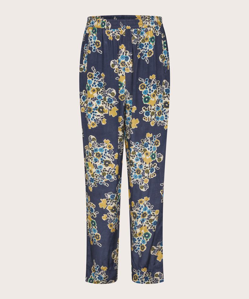 pantalon fleuri en viscose avec taille élastique, Mood Indigo