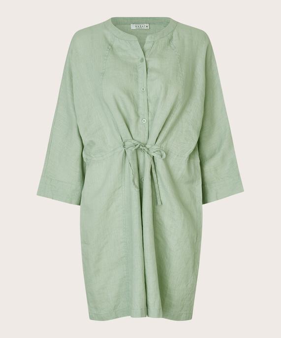 chemise en lin avec taille courante, Frosty Green