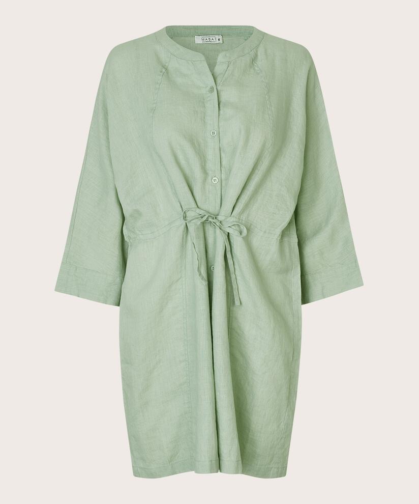 chemise en lin avec taille courante, Frosty Green