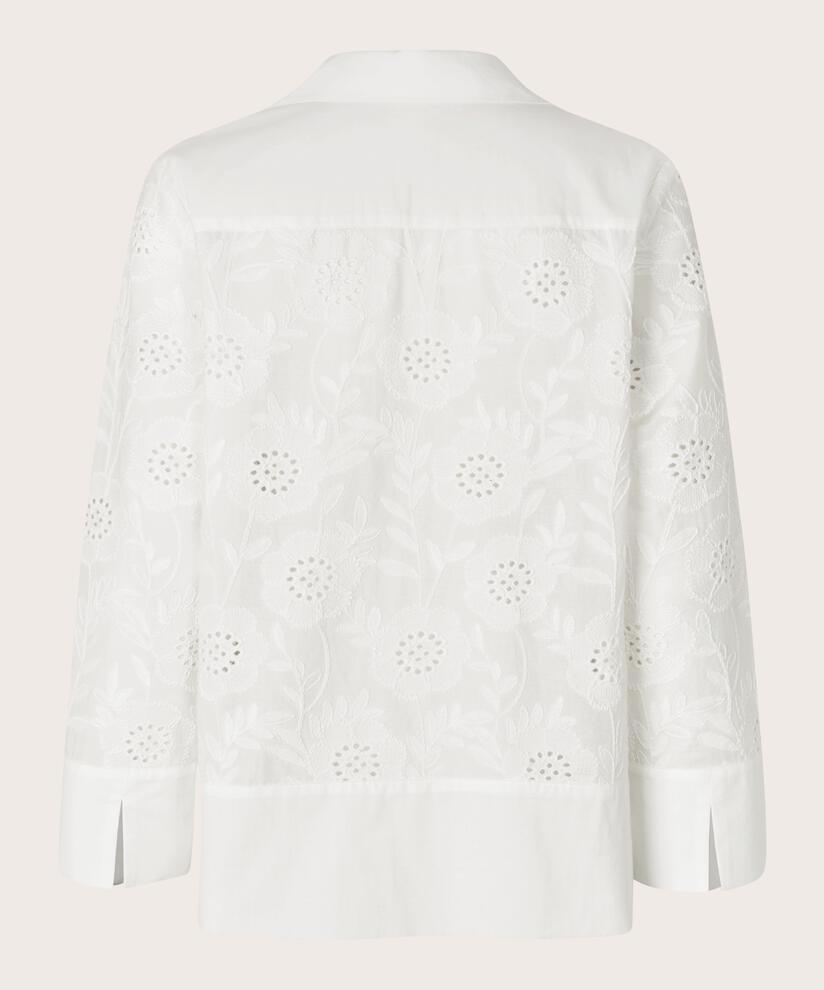 blouse en broderie anglaise avec col en V profond, White