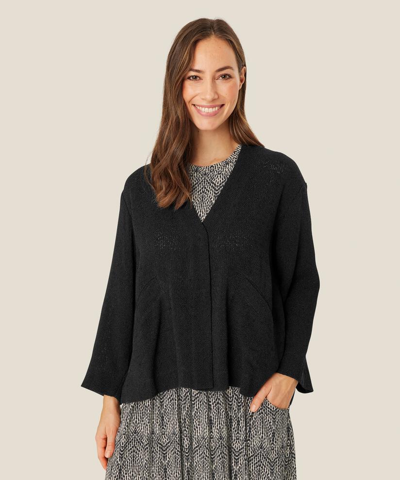 veste bouclée avec poches, Black