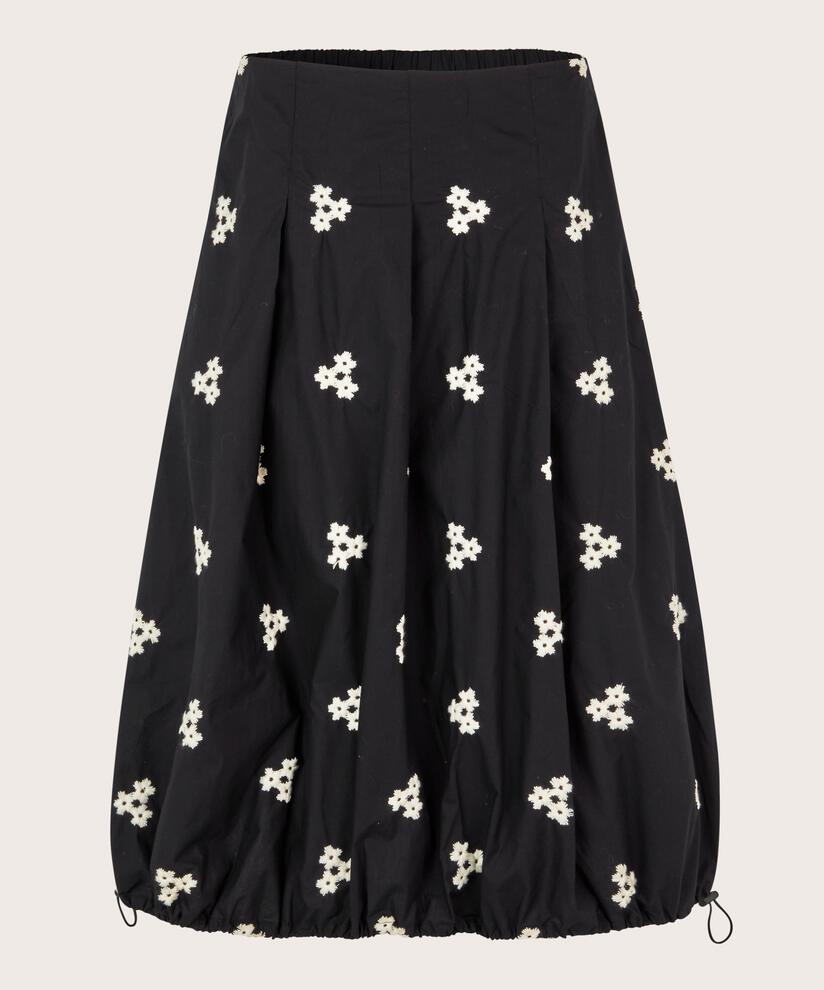 jupe en coton effet ballon, Black