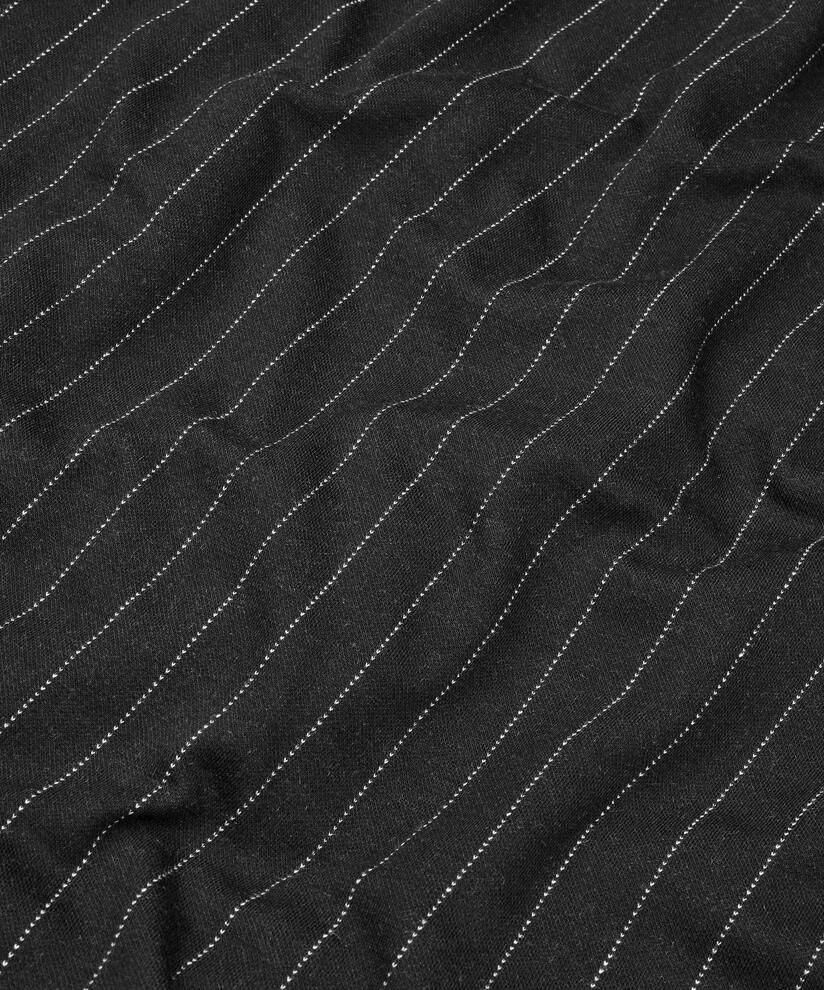 robe en jersey à rayures fines et manches 3/4, Black