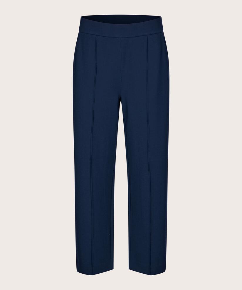 Pantalon En Jersey Avec Plis Cousus, Maritime Blue