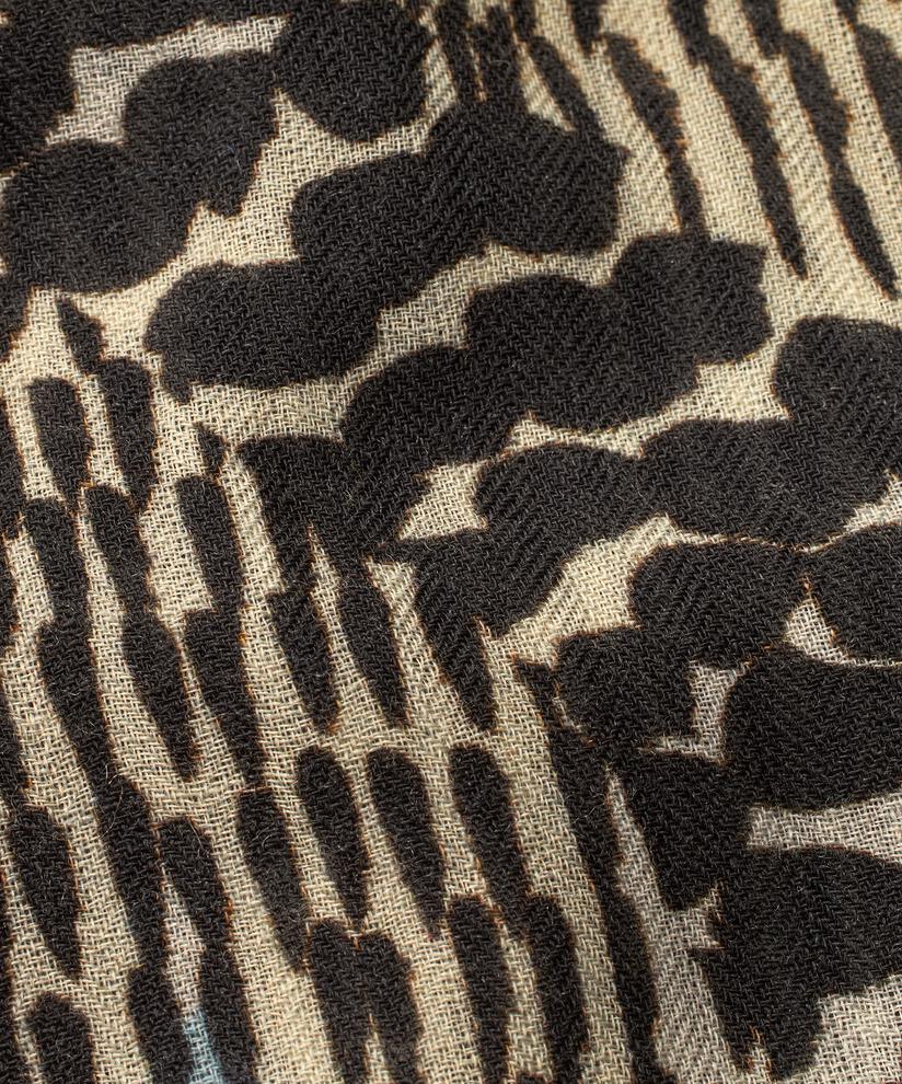 écharpe à motifs en pure laine, Black