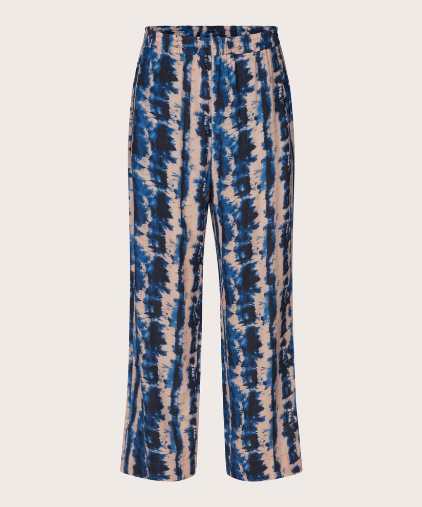pantalon en viscose imprimé avec taille élastiquée, Navy Peony
