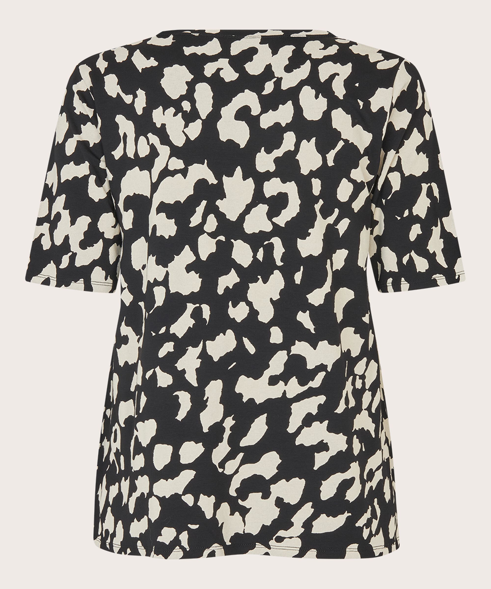 T-shirt Imprimé À Col Rond, Black