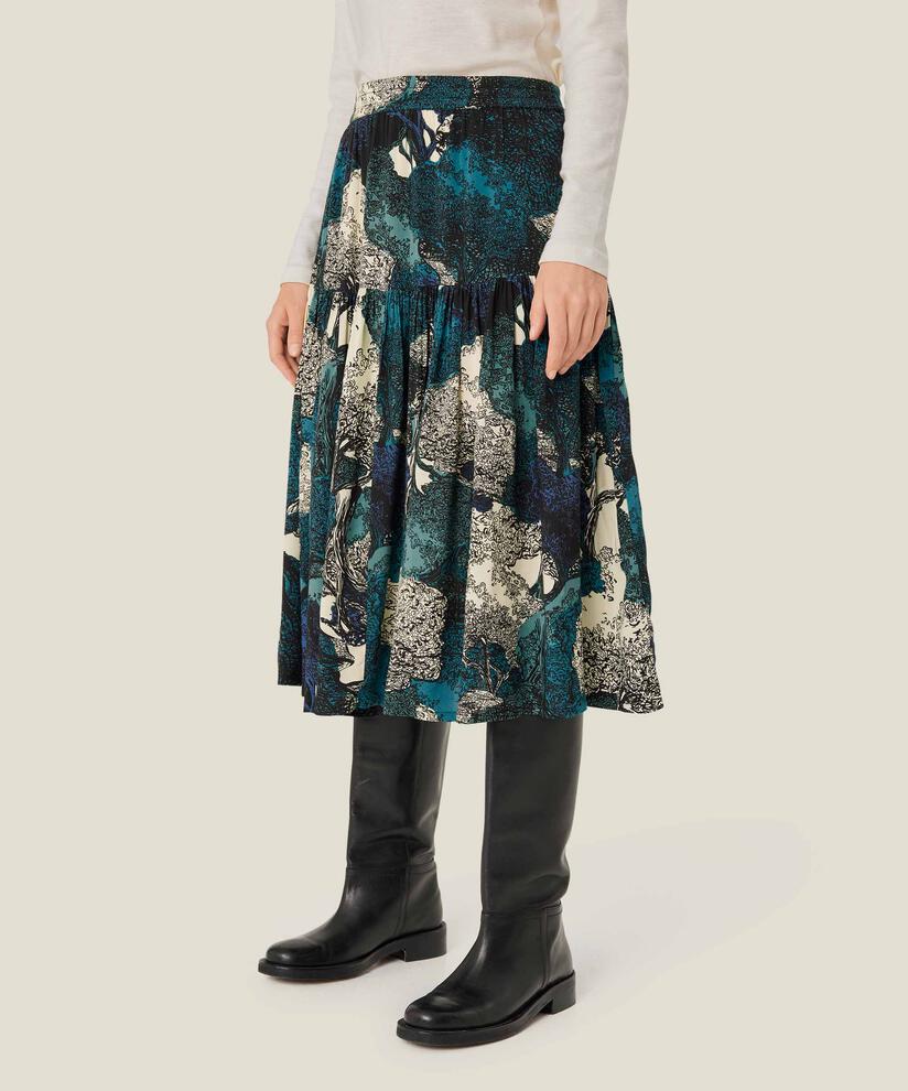 jupe en viscose à motif avec taille élastique, Celestial