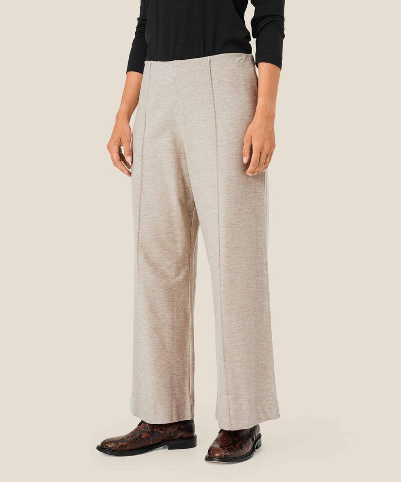 pantalon en jersey avec taille élastique, Beige melange
