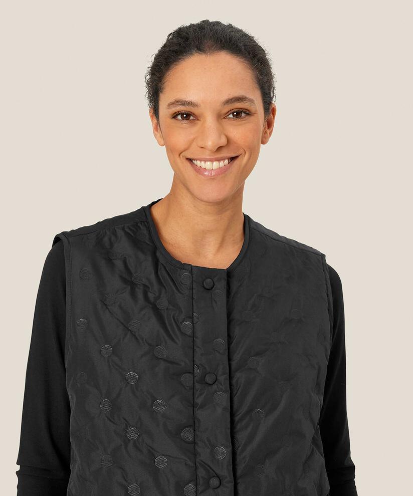 gilet matelassé avec fermeture à bouton-pression, Black