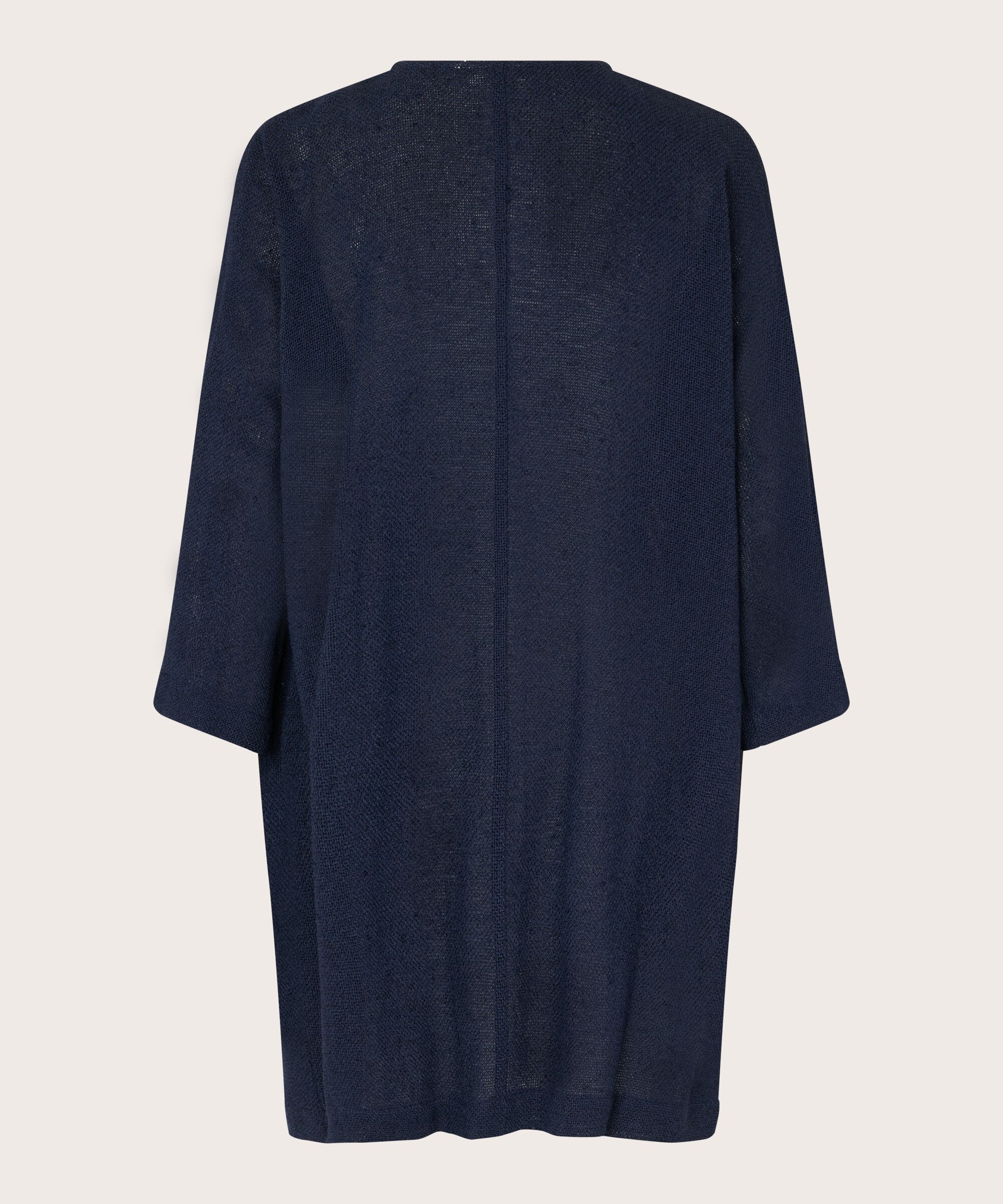 Veste Longue En Bouclé, Navy