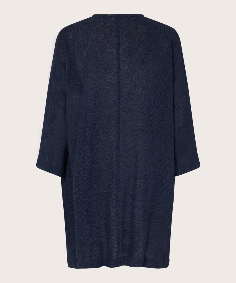 Veste Longue En Bouclé, Navy