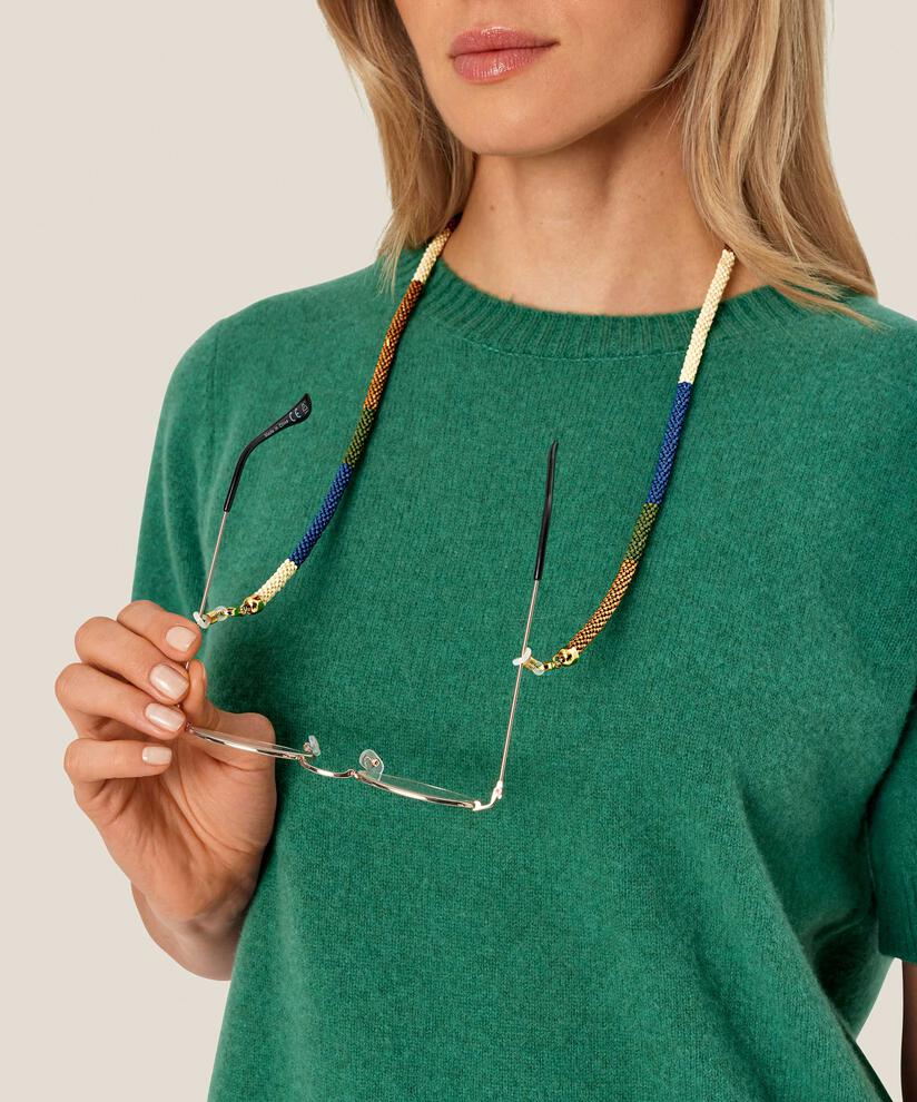 chaine à lunettes avec petites perles de verre, Four Clover