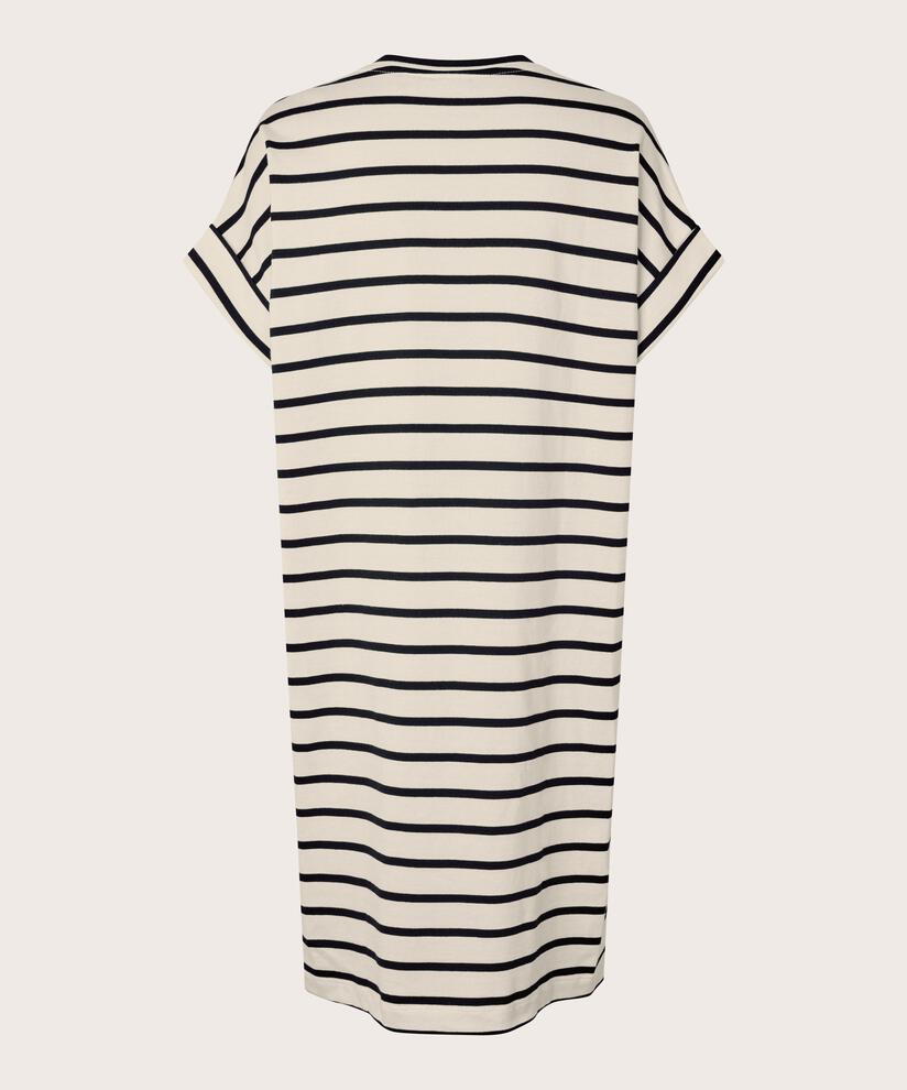 robe en jersey rayé à col rond, Whitecap