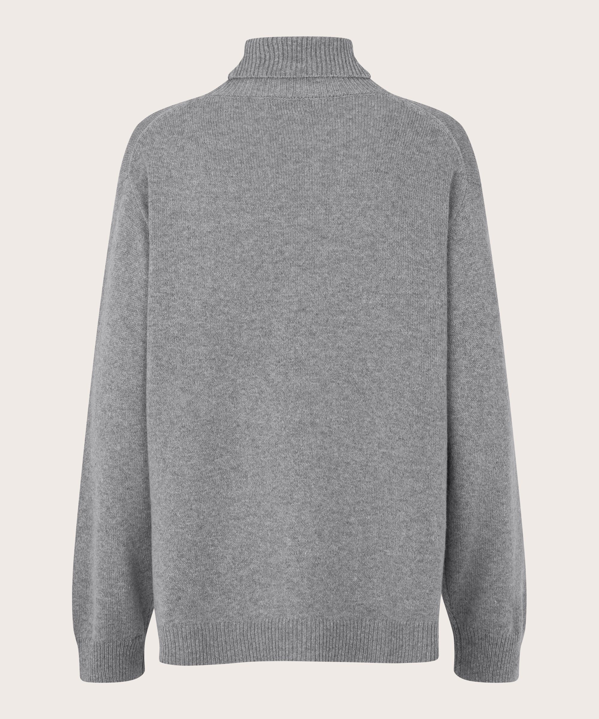 pull à col roulé avec fente latérale, M. Grey mel.