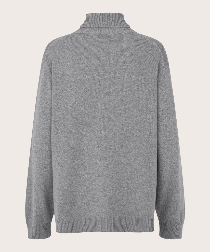 pull à col roulé avec fente latérale, M. Grey mel.