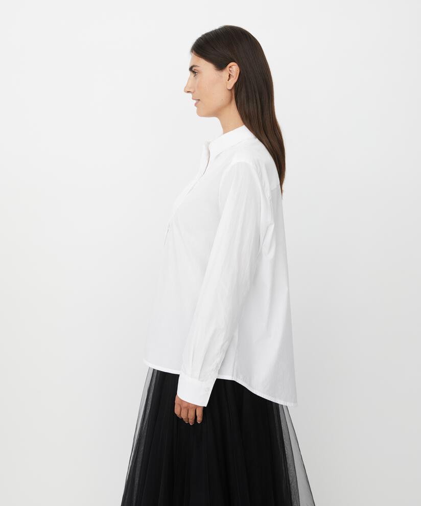 chemise classique en coton avec poignets, White