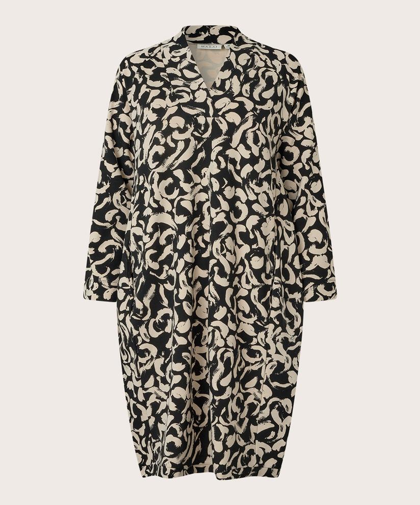 tunique en jersey avec col en V et poches fendues, Black