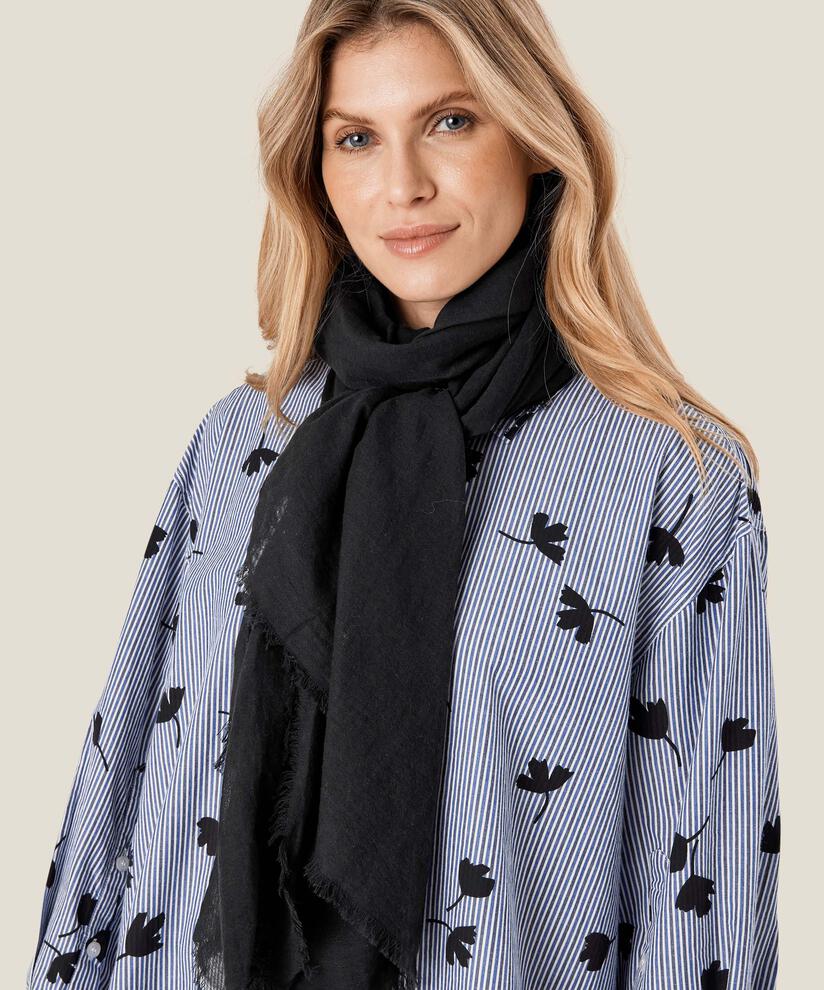 Écharpe En Coton Doux, Black