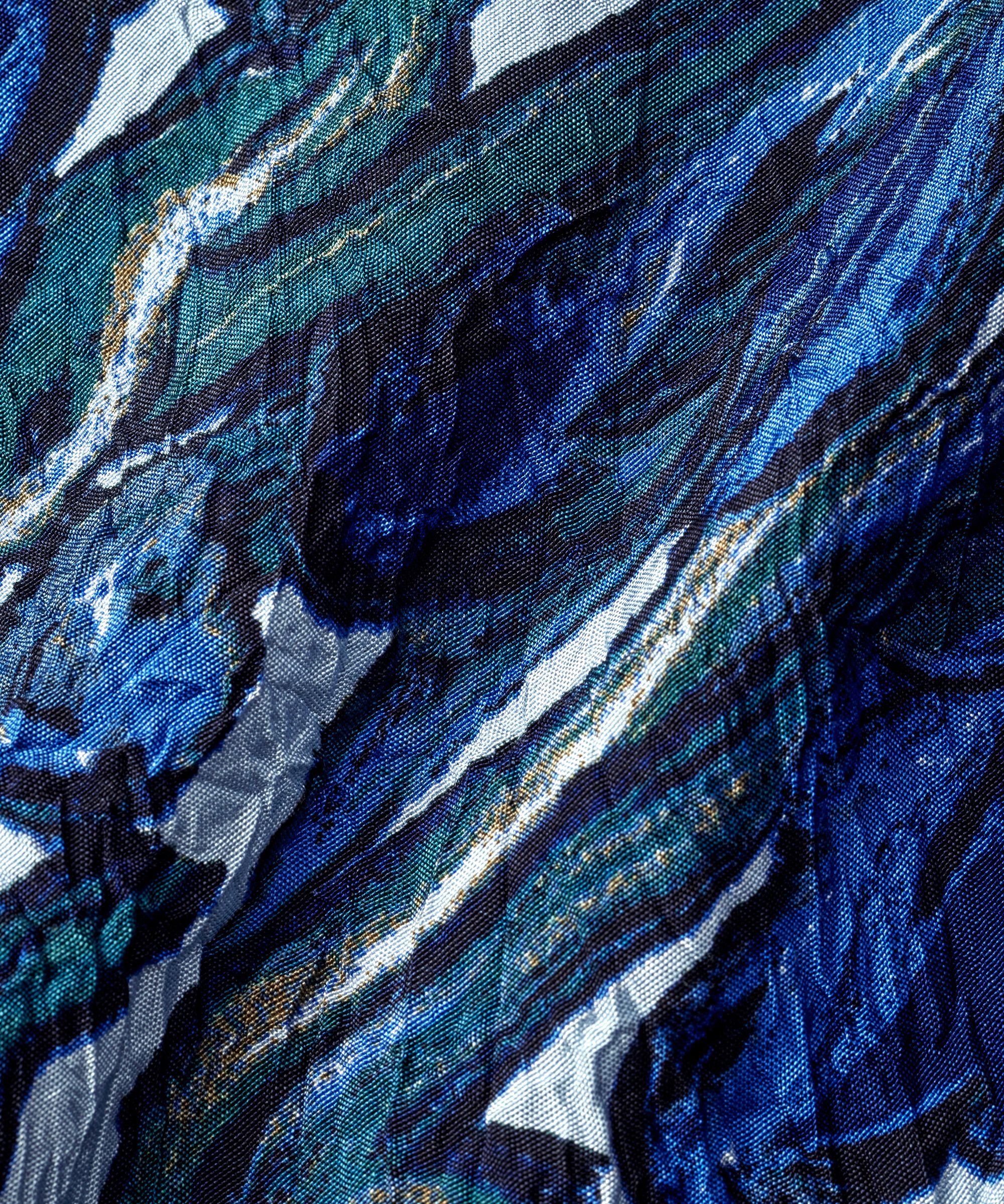 Blouse En Viscose Imprimée À Col V, Blue Fog