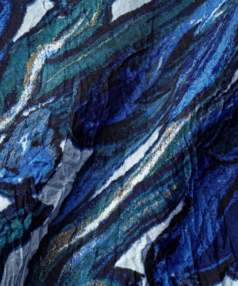 Blouse En Viscose Imprimée À Col V, Blue Fog