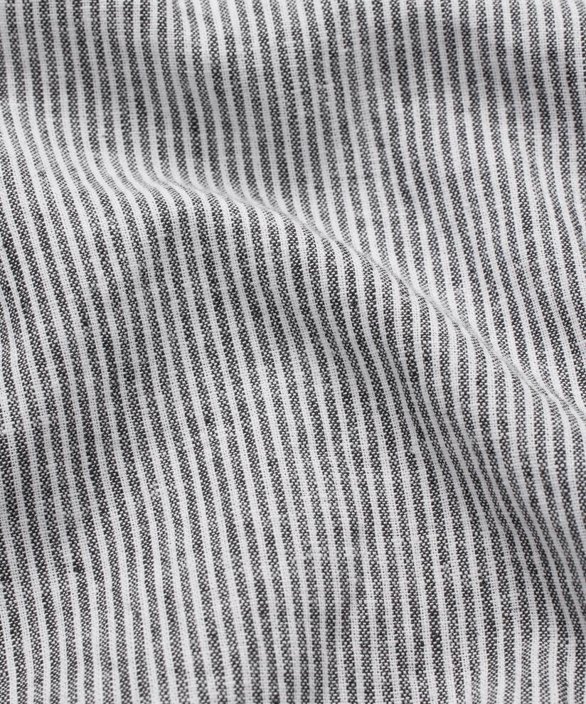 robe rayée en lin mélangé avec lien au cou, Black