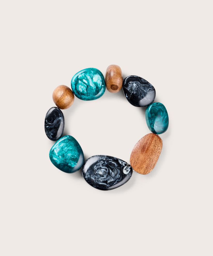 bracelet avec perles colorées, Teal