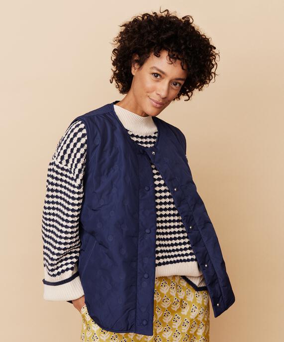 gilet matelassé avec fermeture à bouton-pression, Mood Indigo