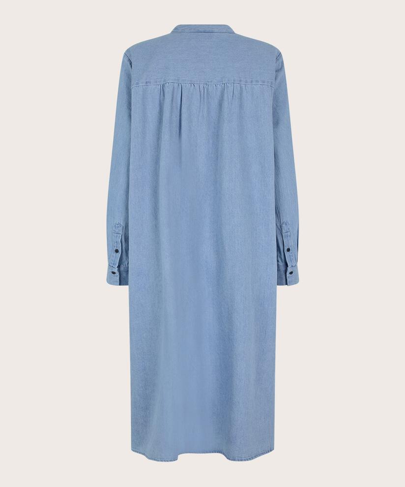 robe en jean boutonnée à manches longues, Light Denim