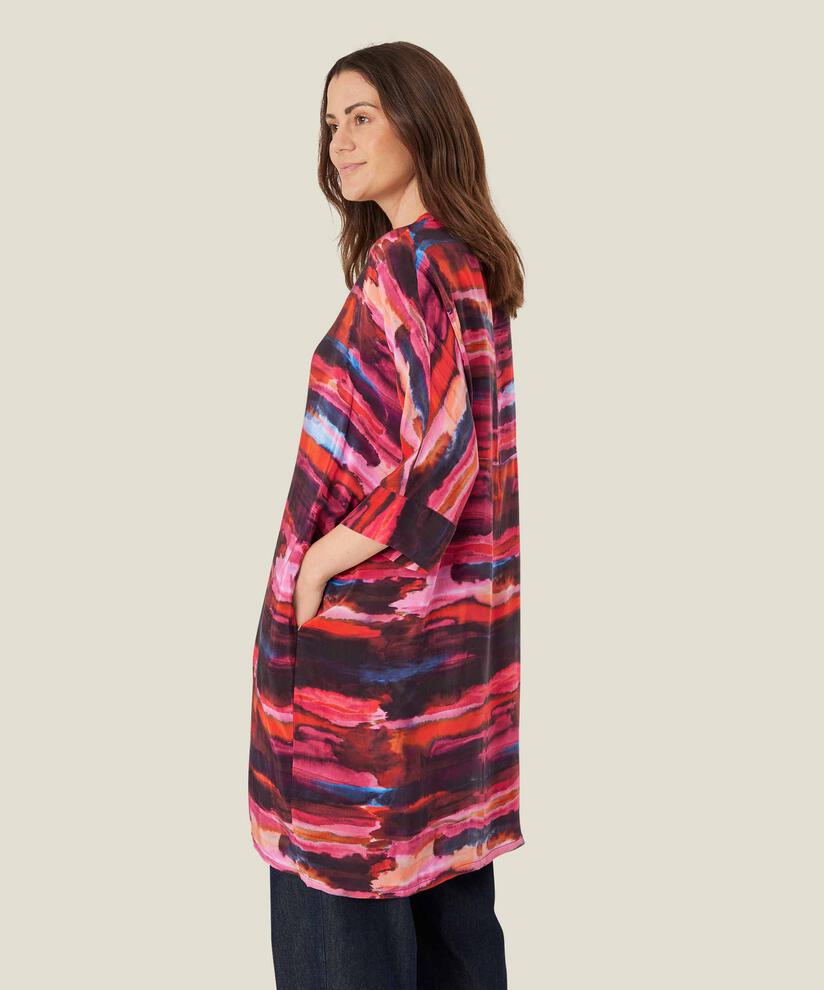 robe chemise à motif en viscose, Sun Tomato