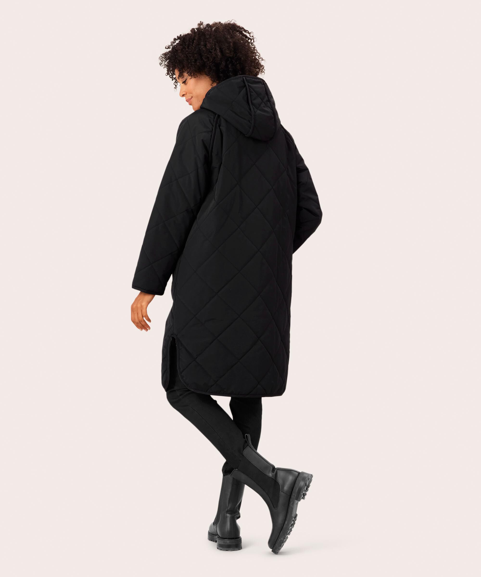 manteau matelassé à capuche, Black