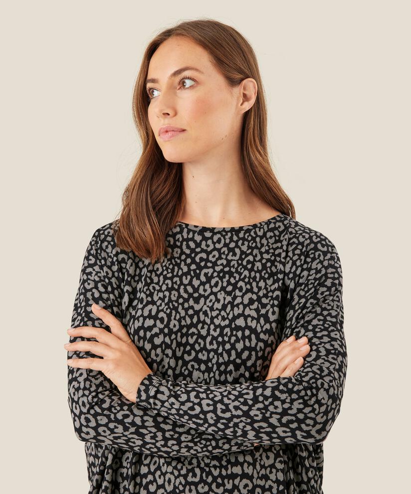 Top oversize en jersey imprimé, Steel Grey