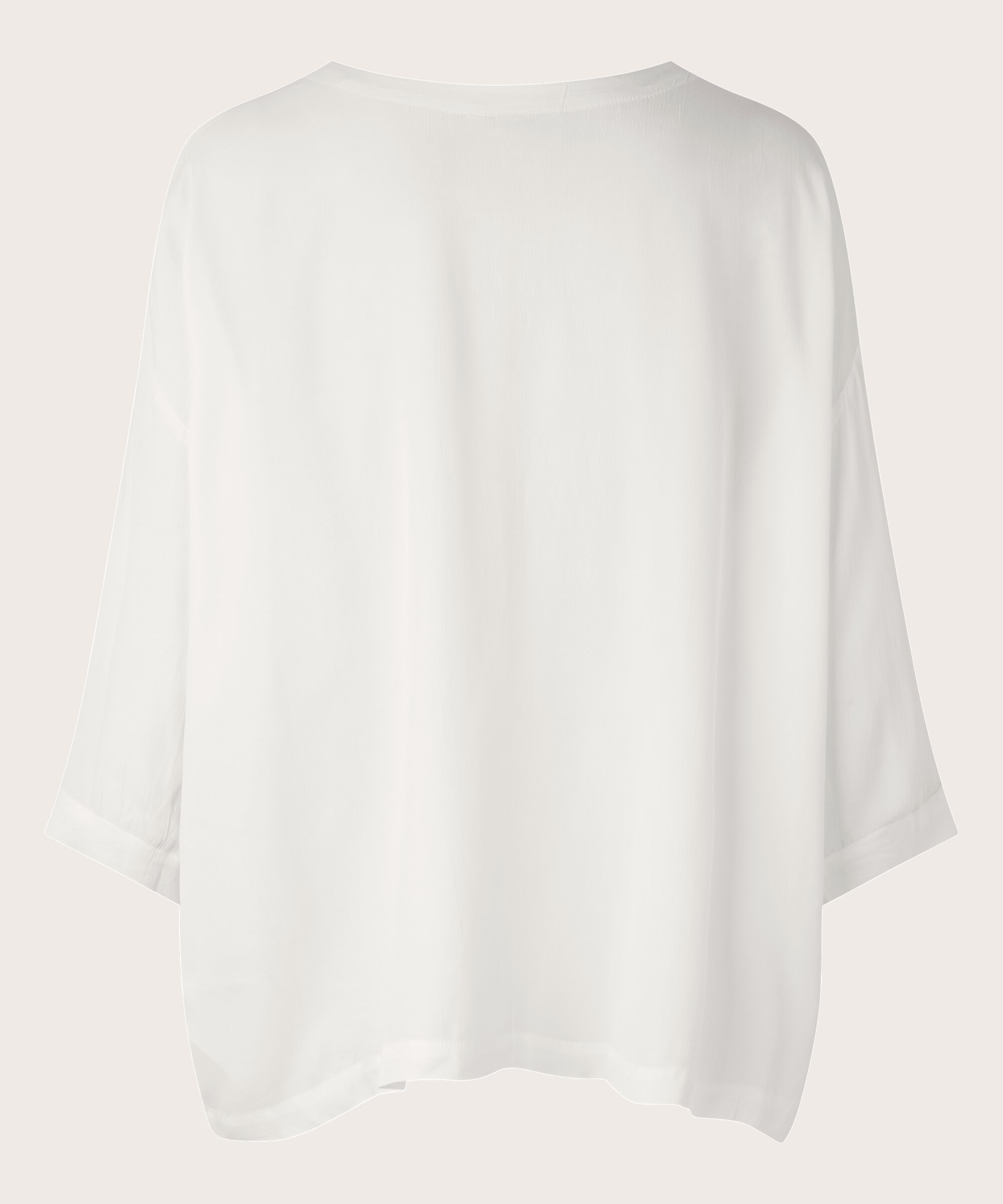 Blouse En Viscose À Manches 3/4, Cream