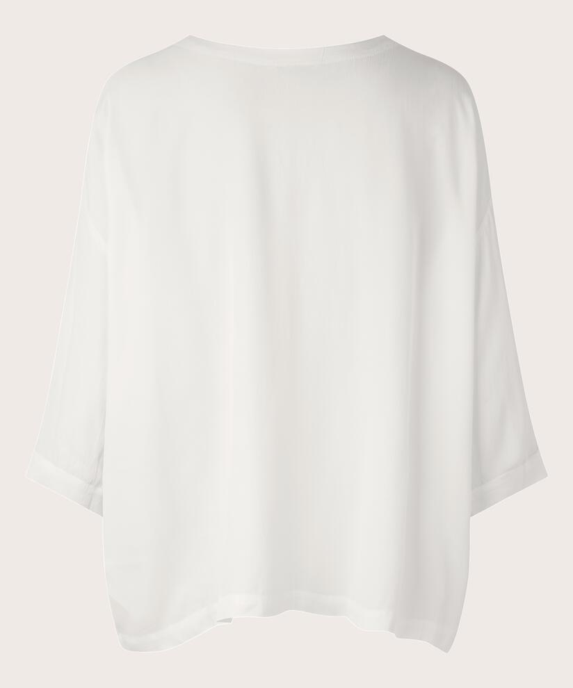Blouse En Viscose À Manches 3/4, Cream