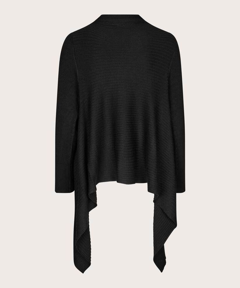 cardigan avec détails côtelés, Black
