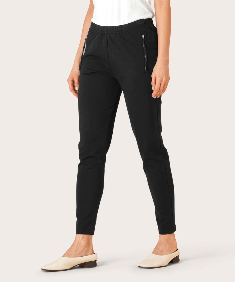 pantalon en jersey avec taille élastique, Black