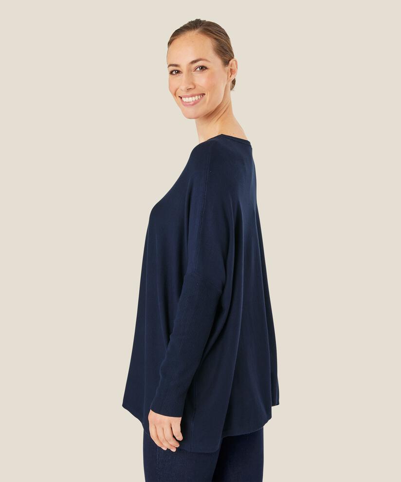 Pull Oversize À Manches Étroites, Navy