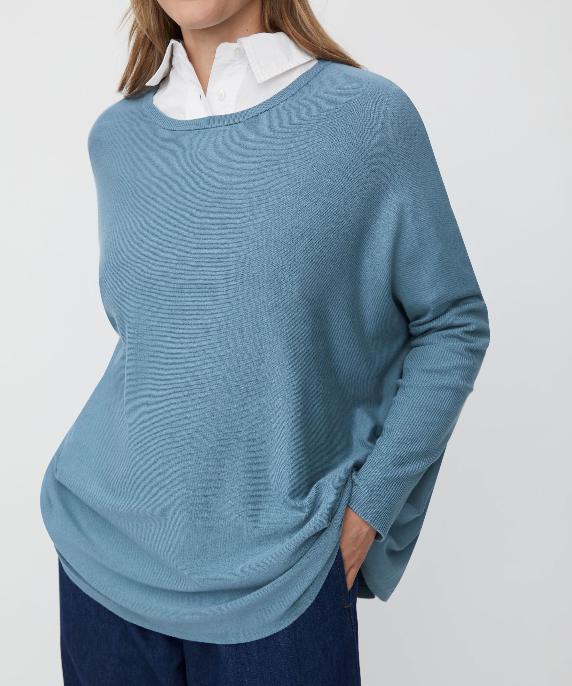 Pull Oversize À Manches Étroites, Proven Blue