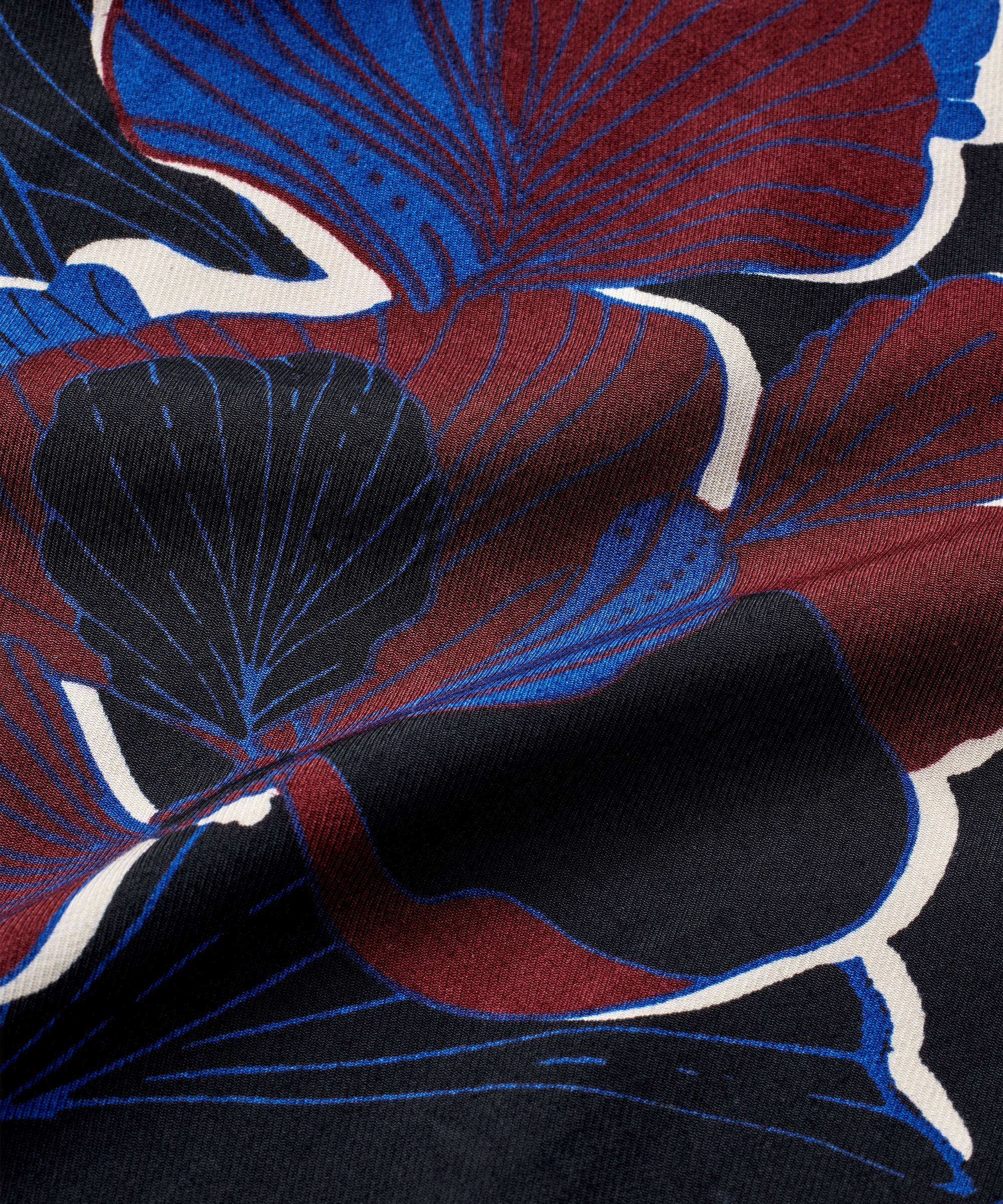 tunique en viscose fleurie avec détail boutonné au niveau du cou, Tawny Port