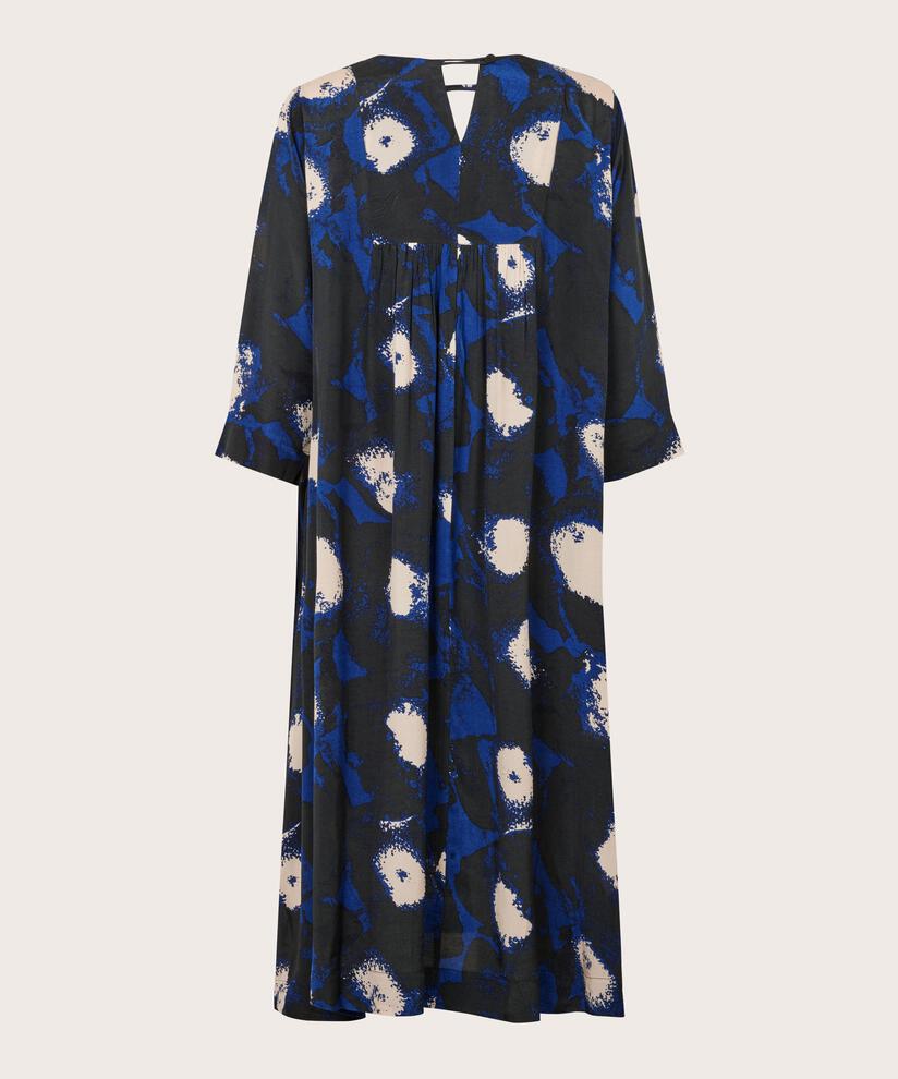ROBE EN VISCOSE MANCHES TROIS-QUARTS, Maritime Blue