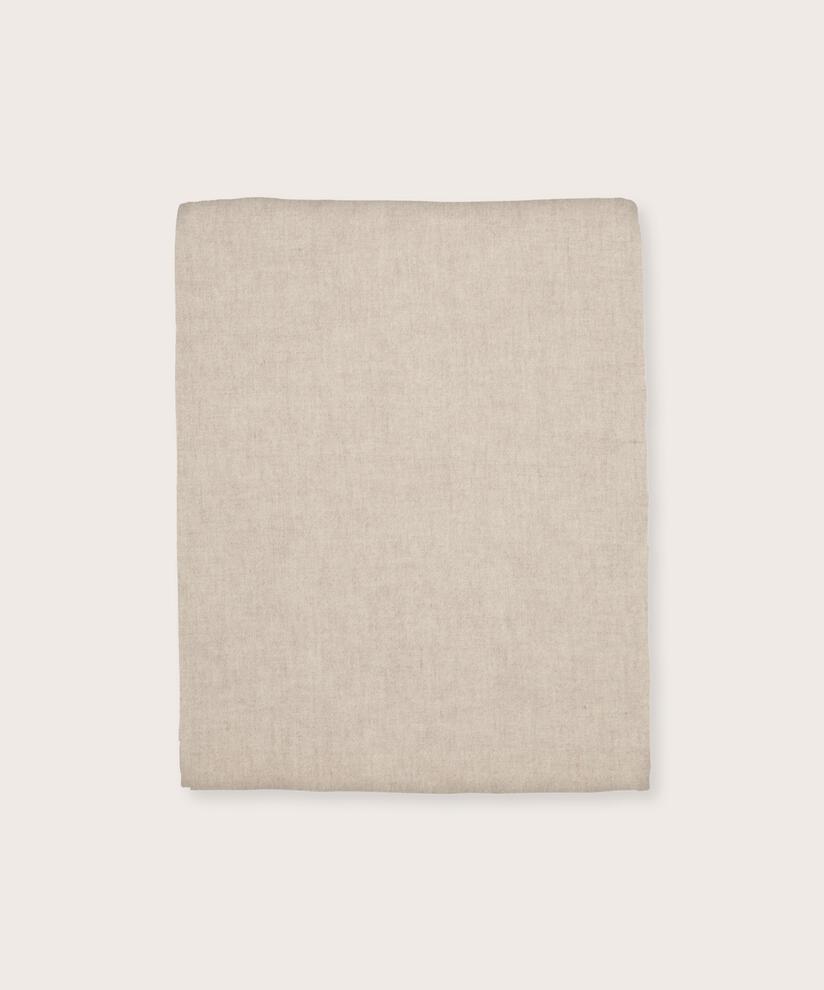 grande écharpe en laine à franges, L beige mel