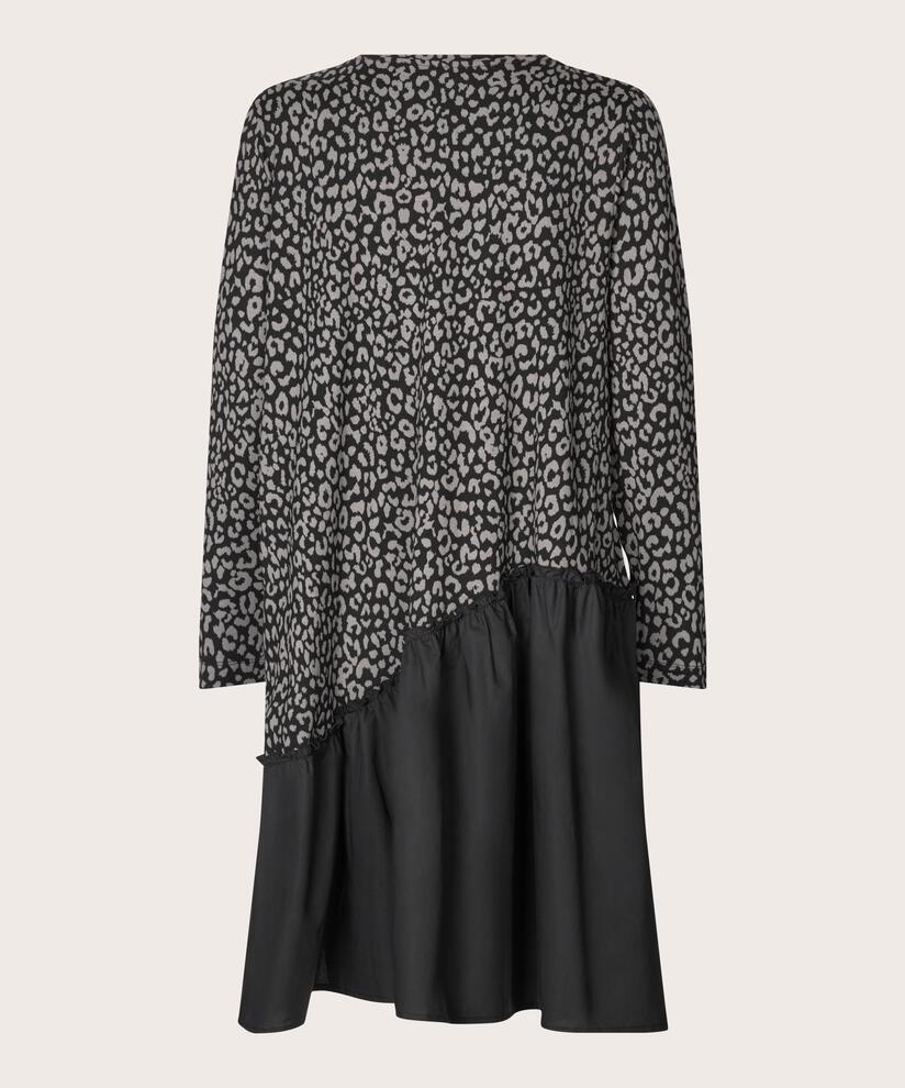 robe en jersey avec jupe asymétrique cousue, Steel Grey