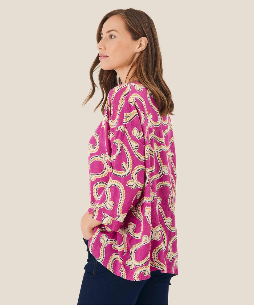 Blouse en viscose à manches 3/4, Wild Aster
