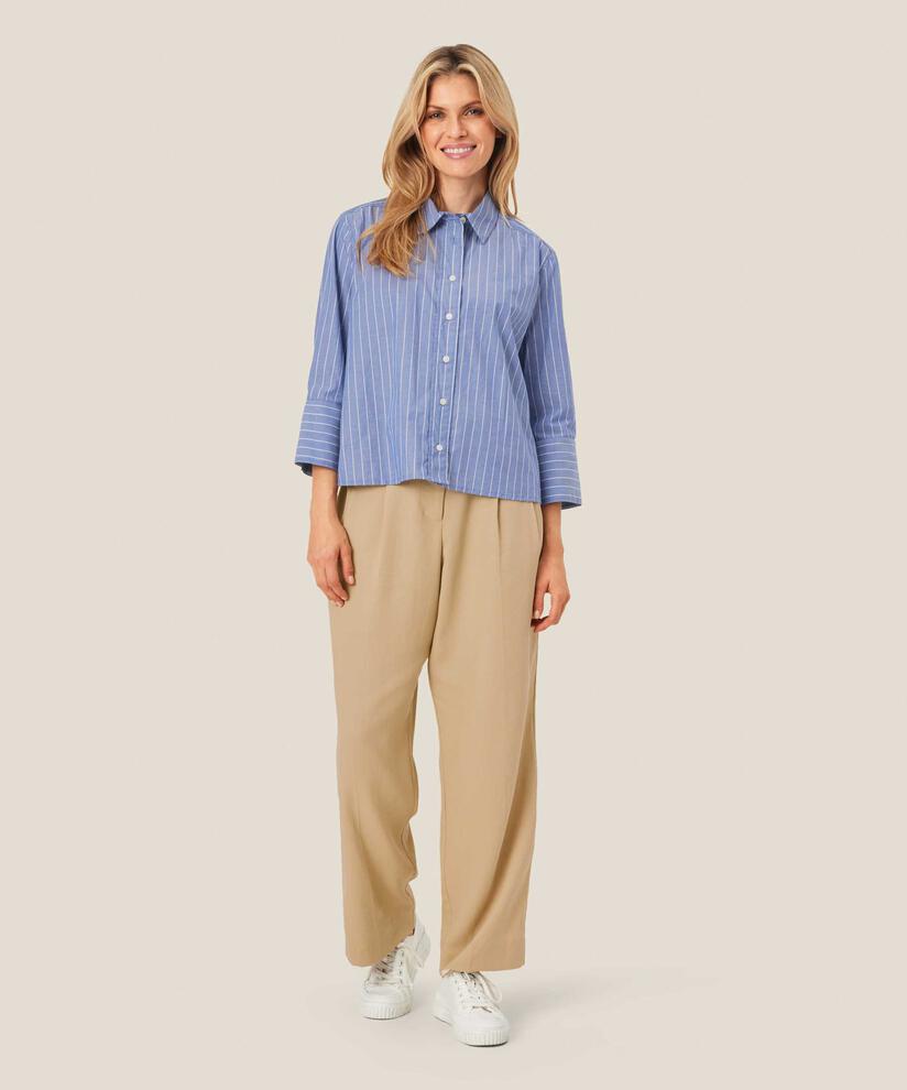 pantalon en mélange de lyocell avec élastique au dos, Safari