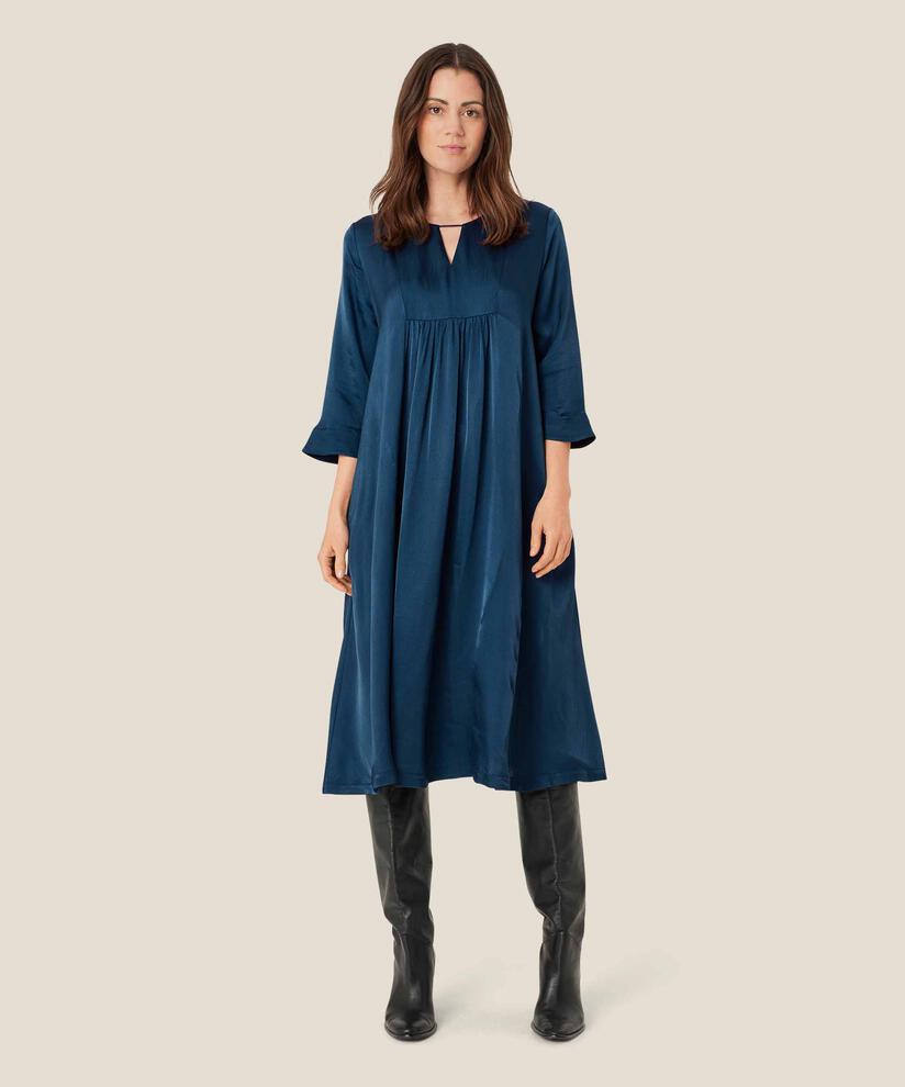 Robe En Viscose Manches Trois-quarts, Moonlit Ocean