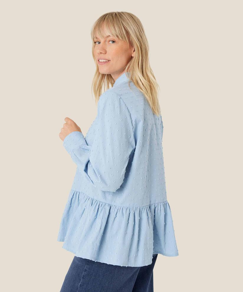 chemise en coton à pois tissés, Blue Fog