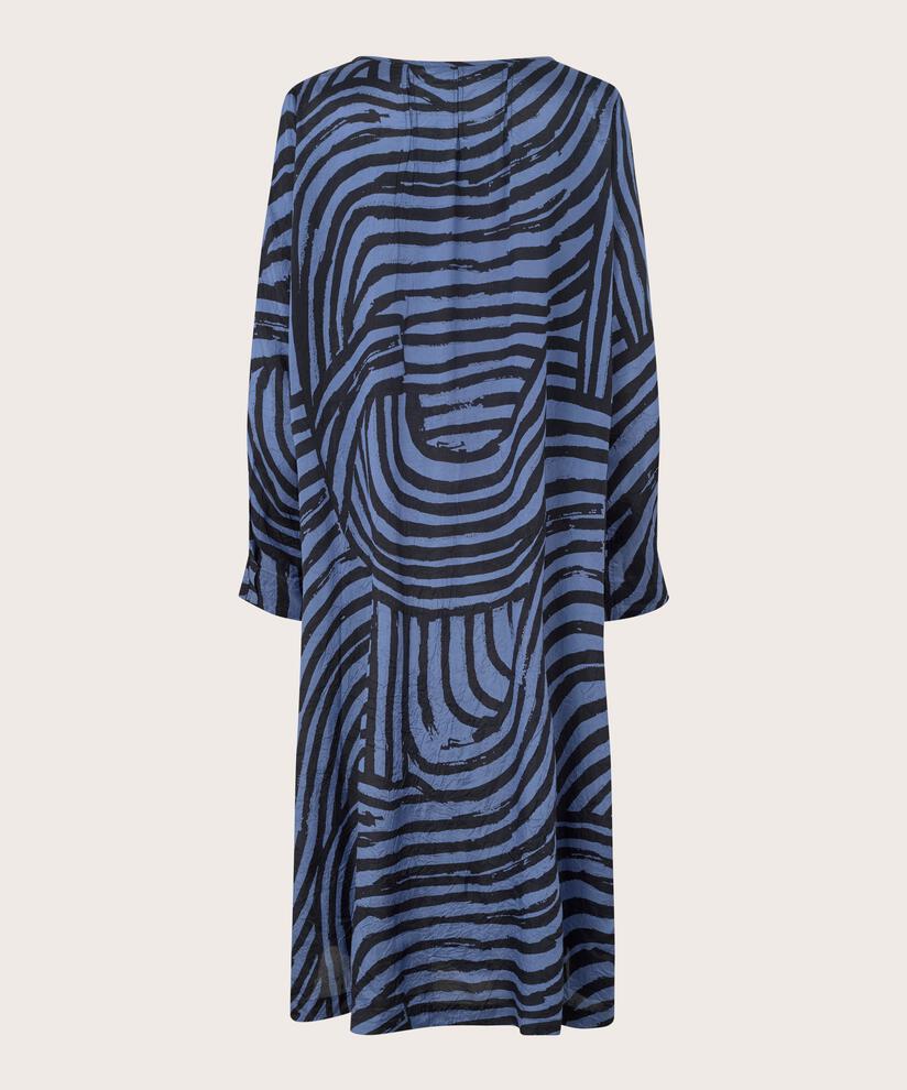 robe en viscose imprimée avec drapé sur le devant, Bijou Blue