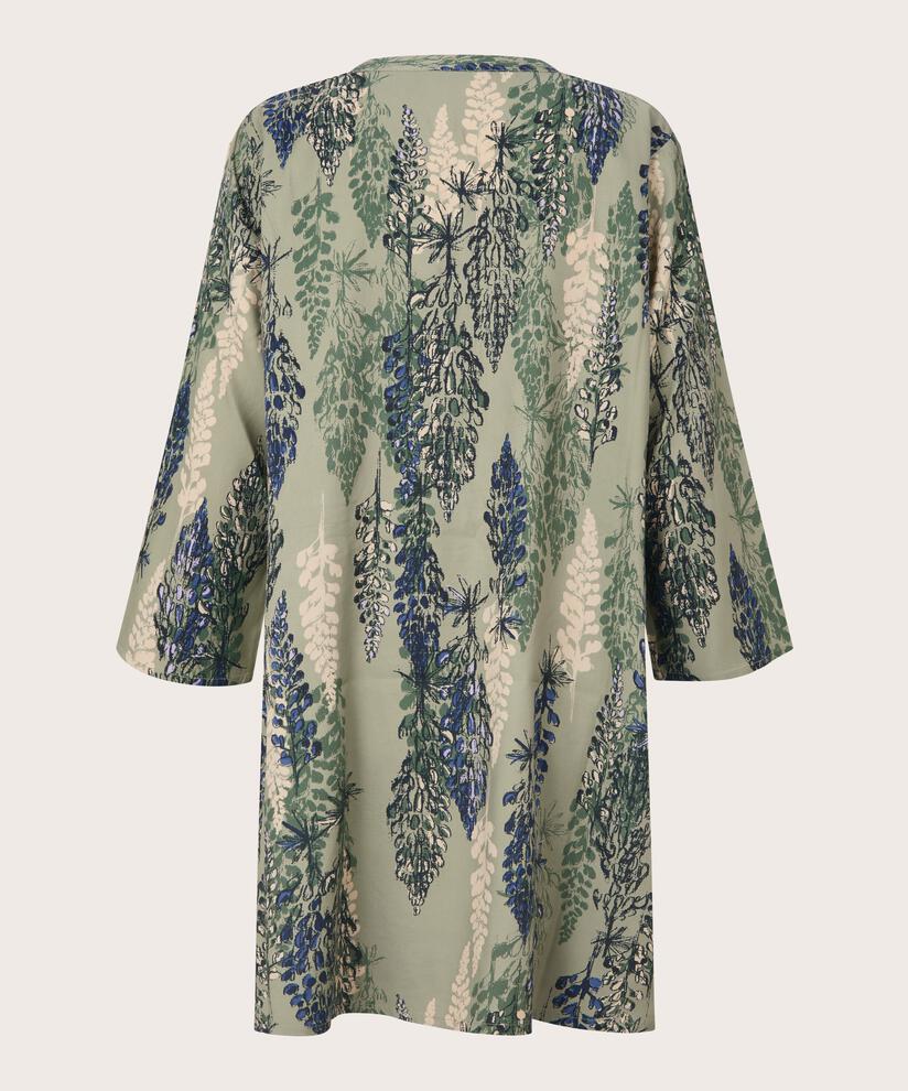 Tunique En Viscose Imprimée À Manches 3/4, Seagrass